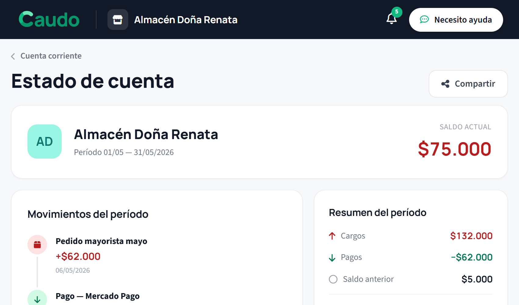 Estado de cuenta exportable