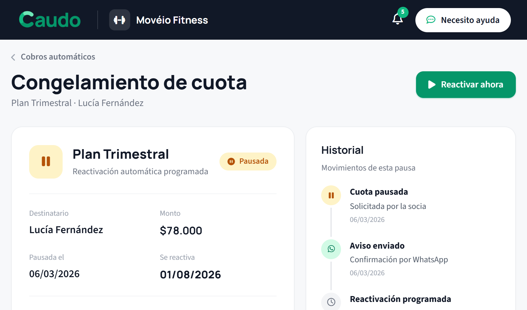 Congelamiento de cuota